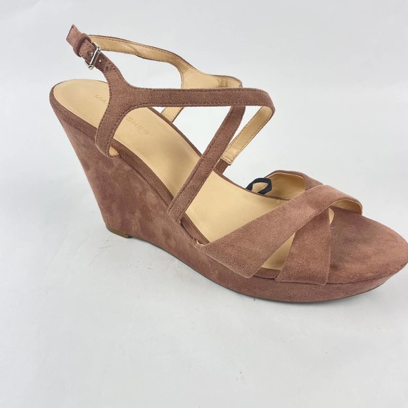 Marc Fisher Shoes - Marc Fisher Tan Suede Women's Wedge Sandals